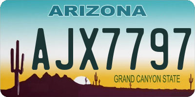 AZ license plate AJX7797