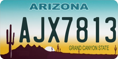 AZ license plate AJX7813