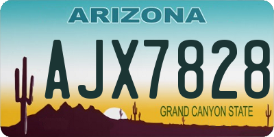 AZ license plate AJX7828