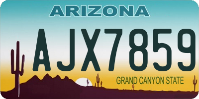 AZ license plate AJX7859