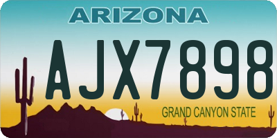 AZ license plate AJX7898