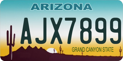 AZ license plate AJX7899