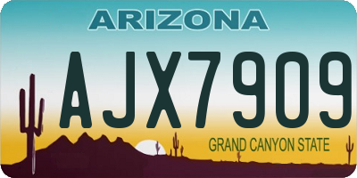 AZ license plate AJX7909