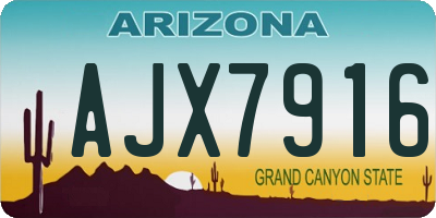 AZ license plate AJX7916