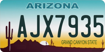 AZ license plate AJX7935