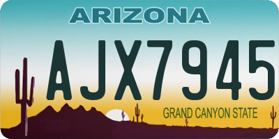 AZ license plate AJX7945