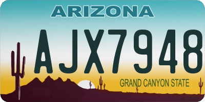 AZ license plate AJX7948