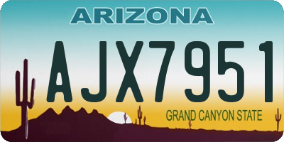 AZ license plate AJX7951