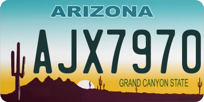 AZ license plate AJX7970
