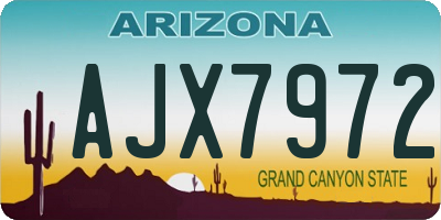 AZ license plate AJX7972