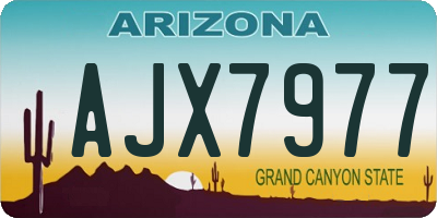AZ license plate AJX7977