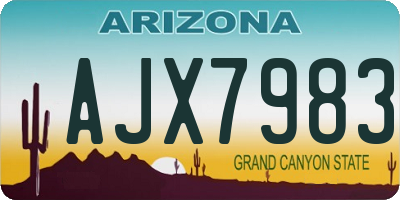 AZ license plate AJX7983