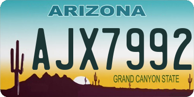 AZ license plate AJX7992