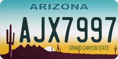 AZ license plate AJX7997