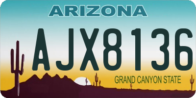 AZ license plate AJX8136