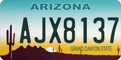 AZ license plate AJX8137