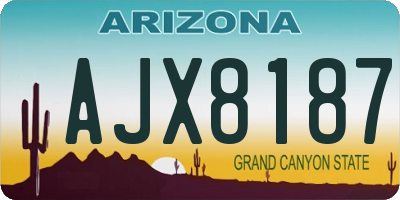 AZ license plate AJX8187