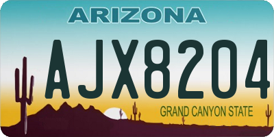 AZ license plate AJX8204