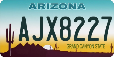 AZ license plate AJX8227