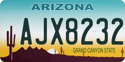 AZ license plate AJX8232