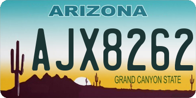 AZ license plate AJX8262