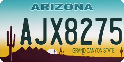 AZ license plate AJX8275