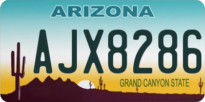 AZ license plate AJX8286