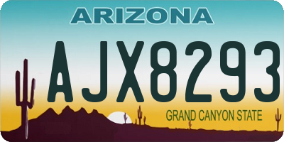 AZ license plate AJX8293