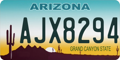 AZ license plate AJX8294
