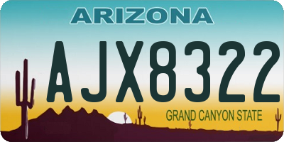 AZ license plate AJX8322