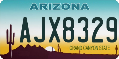 AZ license plate AJX8329