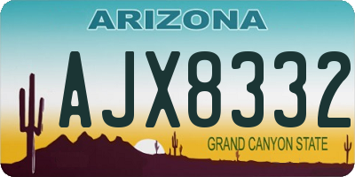 AZ license plate AJX8332