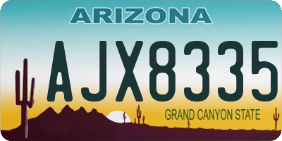 AZ license plate AJX8335