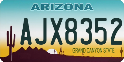 AZ license plate AJX8352