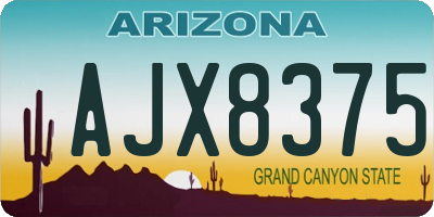 AZ license plate AJX8375