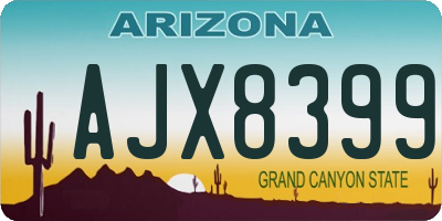 AZ license plate AJX8399
