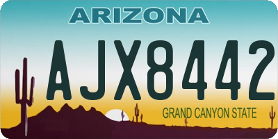 AZ license plate AJX8442