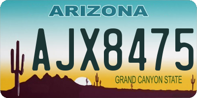 AZ license plate AJX8475