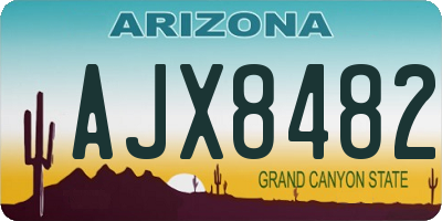 AZ license plate AJX8482
