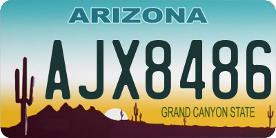 AZ license plate AJX8486