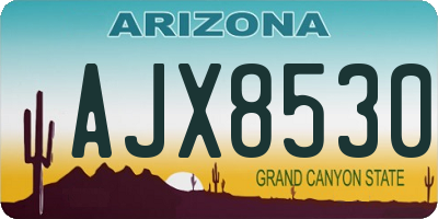 AZ license plate AJX8530