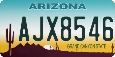 AZ license plate AJX8546