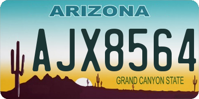 AZ license plate AJX8564