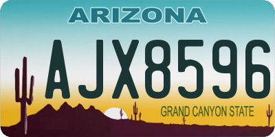 AZ license plate AJX8596