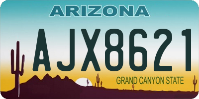 AZ license plate AJX8621