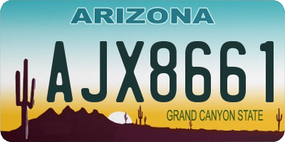 AZ license plate AJX8661