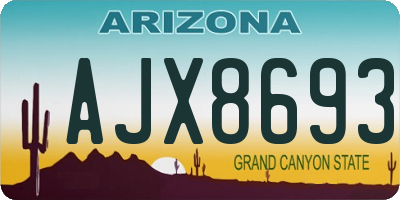 AZ license plate AJX8693