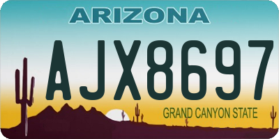 AZ license plate AJX8697