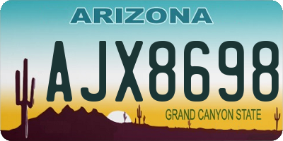 AZ license plate AJX8698