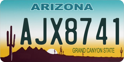 AZ license plate AJX8741